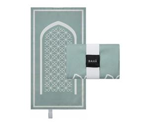 BAHĀ Portable Prayer Mat - Foldable, Water-Resistant Travel Sejadah - Pocket Prayer Mat for Muslims with Elastic Band, Ultra-Light & Compact Design, Ideal Muslim Gift (Moss Green)