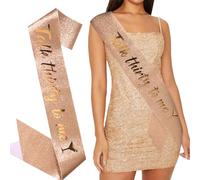 BAHABY Rose Gold 30th Birthday Sash for Her, Talk thirty to me, Party Supplies, 1 Count (Pack of 1), Adult, Female, Hairband, Glitter Infused Polyester, Securing Hair