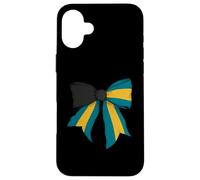 Bahamas Bahamian Pride Flag Girl Coquette Bow Ribbon Case for iPhone 16 Plus
