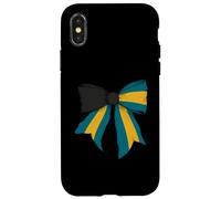 Bahamas Bahamian Pride Flag Girl Coquette Bow Ribbon Case for iPhone X/XS