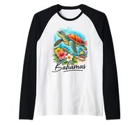 Bahamas Cruise Travel Caribbean Island Sea Turtle Raglan Baseball Tee