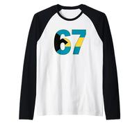 Bahamas Flag Number 67 Tribute Raglan Baseball Tee