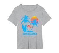 Bahamas, Grand Bahama T-Shirt, Women's Plus, Heather Grey, 1X