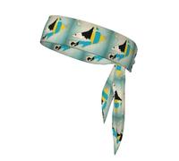 Bahamas Position Flag Map Print Ninja Headbands,Adjustable Head Tie For Men, Sports Sweatband For Yoga Running Basketball