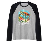 Bahamas Sea Turtle Cruise Tropical Vacation Raglan Baseball Tee
