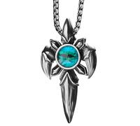 bahamut Mens Gothic Evil Eye Necklace for Men Women Scorpion Tigers Eye Amulet Pendant Goth Accessories Jewelry, 25x1.57x1.9inch, Stainless Steel, No Gemstone