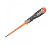 Bahco 33040100 Slotted Insulated Screwdriver, Black/Orange, 200/4.0 x 0.8 mm