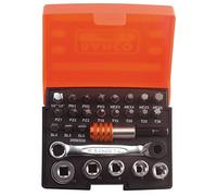 Bahco 1/4-Inch Torx, Hex Screwdriver Bit Set with Ratchet