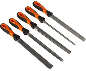Bahco 1-477-08-2-2 Engineers File Set, 200mm Length, 5 Pieces | 5 piece engineering file set with ERGO handles for metal, wood and workshop use