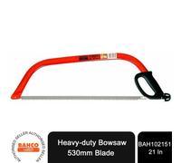 Bahco 10-21-51 Heavy-Duty Bowsaw w/ Built-In Hand Guard for Protection, 21 Inch