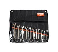 Bahco 111M/11T Metric Flat Combination Wrench Set 15° Alloy Steel Chrome Plated 8 - 22 mm Set of 11