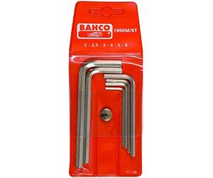 Bahco 1998M/6T Nickel Plated Hexagon Offset Screwdriver Set, Silver, Set of 6 Piece