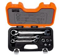 Bahco 1RMA/S8 Ratchet Combi Spanner & Square Drive Socket Adaptor Set