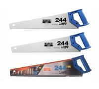 2 x 244 Hardpoint Handsaw 550mm (22in) & 1 x 244 Fine Cut Handsaw 550mm (22 | Hardpoint teeth for long service life | Comfortable handle with marking guide | Ideal for timber sheet materials