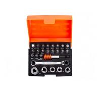 Bahco 2058/s26 1/4In Drive Ratchet Socket Set, 26 Piece Multi Colour (One Size)