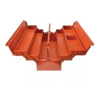 Bahco 3149-OR 5 Tray Cantilever Metal Toolbox Orange 530mm with Folding handle and padlock facility