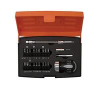 Bahco 22 Piece Stubby Ratchet Screwdriver 1/4" Bit Holder & Bits Set 808050S-22
