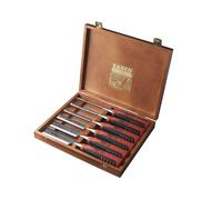 Bahco 424P-S6-EUR 424P-S6 Bevel Edge Chisel Set in Wooden Box, 6 Piece