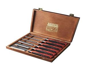 Bahco 424P-S6-GER Chisel in Wooden Box, Multi-Colour, 6/10/12/16/20/26 mm, Set of 6 Pieces