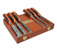 Bahco 424P-S6 Premium Bevel Edge Chisel Set In Elegant Wooden Box
