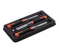 Bahco 434-S3-Eur B/E Chisel set (3), Silver/Black/Orange