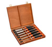Bahco 434-S6 Bevel Edge Chisel Set Set of 6 | Includes 6mm, 10mm, 12mm, 18mm, 25mm and 32mm chisels ERGO two-component handles for comfort Splitproof handles