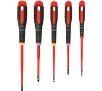 Bahco BE-9882SL Ergo 5 Piece Slim VDE Insulated Slotted & Pozi Screwdriver Set