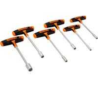 Bahco 6 Piece T Handle Soft Grip Long Blade Nut Driver Hex 5mm-13mm Set, 903T-3