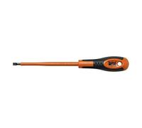Bahco 623-4-100 Insulated Slotted Screwdriver, Black/Orange, 180 mm