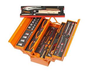 Bahco 68-Tool Metal Toolbox with Foam and Locking Lid (69 Pieces)