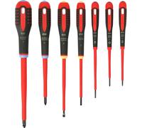 Bahco BE-9888S ERGO 7 Piece VDE Insulated Slotted & Pozi Screwdriver Set