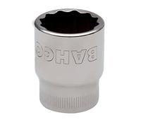 Bahco 7800DM-33 Standard Length Socket, Silver, 1/2-Inch Bi-Hex 33 mm
