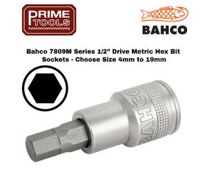 Bahco 7809M 1/2" Drive Hexagon Hex Allen In-Hex Bit Sockets - Choose 4mm to 19mm