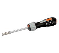 Bahco 808050L 1/4" Ratcheting Bit Holder Screwdriver with LED Light | Reversible ratchet action for faster fastening | Dynamic Drive profile | Chrome plated finish | Workshop use