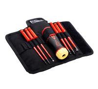 Bahco 808061 Slotted & Phillips 6 Piece VDE Insulated Interchangeable Ratcheting Screwdriver Set