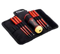 Bahco 808061 Slotted & Phillips 6 Piece VDE Insulated Interchangeable Ratcheting Screwdriver Set