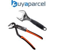 Bahco 9031 Adjustable Wrench Wide Jaw and 8224 Waterpump Pliers XMS18WPUMP