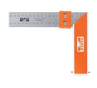 Bahco Try Square 9048-400 - Aluminium Block & Steel - 400 mm (16in) - Silver/Orange