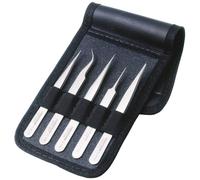 Bahco 9858 Tweezers Set with Fine Tip, Black/White, Set of 2 Piece