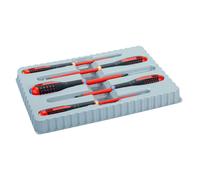 Bahco 9882S BE-9882s Insulated Ergo Slot/Pozi Screwdriver Set (5 Pieces), Multi-Color