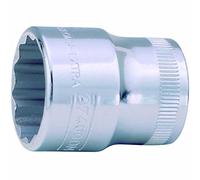 Bahco A7400DM-10 Thin-Walled 3/8-Inch Bi-Hex Standard Length Socket, Silver, 10 mm