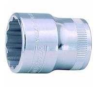 Bahco A7400DM-14 BHA7400DM-14 Thin-Walled 3/8-Inch Bi-Hex Standard Length Socket, Silver, 14 mm