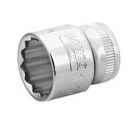 Bahco A7400DM-18 Thin-Walled 3/8-Inch Bi-Hex Standard Length Socket, Silver, 18 mm