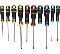 Bahco BAHCOFIT Screwdriver Set 10 Piece | Workshop Ready | Chrome Blade | Popular screwdriver sizes included | Chrome plated alloy steel blades | Comfortable grips | Workshop ready