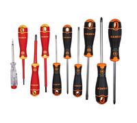 Bahco Screwdriver Set BahcoFit XL 10-Piece – Flat, Insulated, Rubber, Black