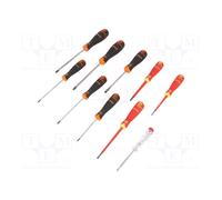 Bahco Screwdriver Set BahcoFit XL 10-Piece – Flat, Insulated, Rubber, Black