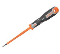 Bahco BAH033030 Tekno+ VDE Slotted Screwdriver ,Black/Orange, 1000v 3mm x 100mm