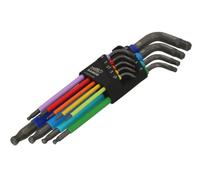 Bahco BAHC1997LM9P 9pc Metric Long Ball End Coloured Hex L-Key Set