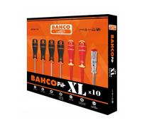 Bahco Screwdriver Set BahcoFit XL 10-Piece – Flat, Insulated, Rubber, Black