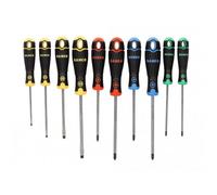 Bahco Bahcofit Coloured Handle Screwdriver Set, 10 Piece Multi Colour (One Size)